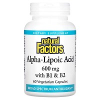 Natural Factors Alpha-Lipoic Acid with B1 & B2, 60 вегакапсул Natural Factors Alpha-Lipoic Acid with B1 & B2, 60 вегакапсул