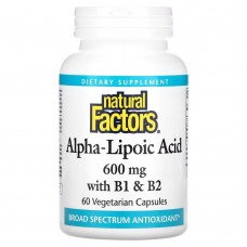 Natural Factors Alpha-Lipoic Acid with B1 & B2, 60 вегакапсул Natural Factors Alpha-Lipoic Acid with B1 & B2, 60 вегакапсул