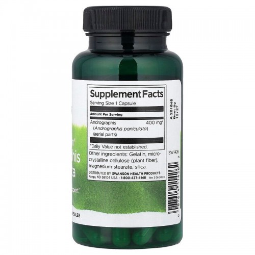 Swanson Andrographis Paniculata 400 mg Full Spectrum, 60 капсул CN20217-1 Swanson Swanson Andrographis Paniculata 400 mg Full Spectrum, 60 капсул CN20217-1 Swanson