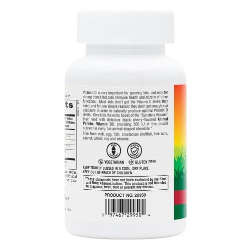 Natures Plus Animal Parade Vitamin D3, 90 жувальних таблеток - Вишня CN11814-1 Natures Plus Natures Plus Animal Parade Vitamin D3, 90 жувальних таблеток - Вишня CN11814-1 Natures Plus
