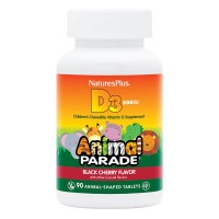 Natures Plus Animal Parade Vitamin D3, 90 жевательных таблеток - Вишня