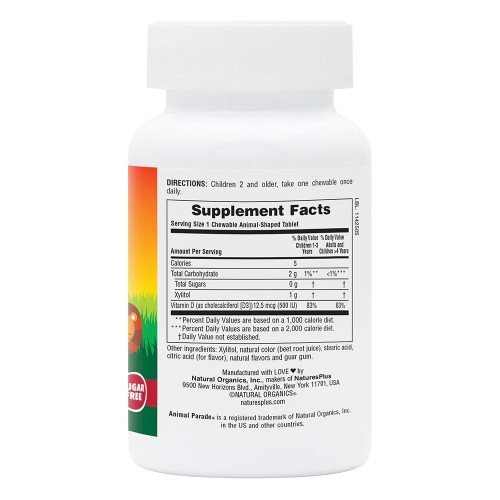 Natures Plus Animal Parade Vitamin D3 500 IU Sugar-Free, 90 жувальних таблеток - Вишня CN11815-2 Natures Plus Natures Plus Animal Parade Vitamin D3 500 IU Sugar-Free, 90 жувальних таблеток - Вишня CN11815-2 Natures Plus