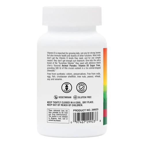 Natures Plus Animal Parade Vitamin D3 500 IU Sugar-Free, 90 жувальних таблеток - Вишня CN11815-2 Natures Plus Natures Plus Animal Parade Vitamin D3 500 IU Sugar-Free, 90 жувальних таблеток - Вишня CN11815-2 Natures Plus