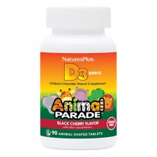 Natures Plus Animal Parade Vitamin D3 500 IU Sugar-Free, 90 жувальних таблеток - Вишня
