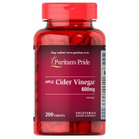 Puritan's Pride Apple Cider Vinegar 600 mg, 200 таблеток Puritan's Pride Apple Cider Vinegar 600 mg, 200 таблеток