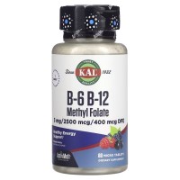 KAL B-6 B-12 Methyl Folate, 60 мікро таблеток