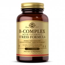 Solgar B-Complex with Vitamin C Stress Formula, 100 таблеток Solgar B-Complex with Vitamin C Stress Formula, 100 таблеток