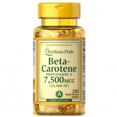 Puritan's Pride Beta-Carotene 25000 IU, 250 капсул Puritan's Pride Beta-Carotene 25000 IU, 250 капсул