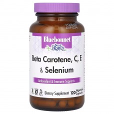 Bluebonnet Nutrition Beta Carotene, C, E Plus Selenium, 120 вегакапсул Bluebonnet Nutrition Beta Carotene, C, E Plus Selenium, 120 вегакапсул