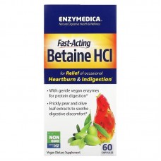 Enzymedica Betaine HCL, 60 капсул Enzymedica Betaine HCL, 60 капсул
