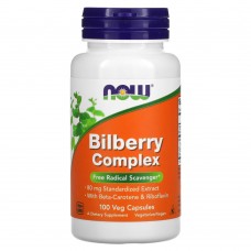 NOW Bilberry Complex, 100 вегакапсул