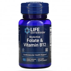 Life Extension BioActive Folate & Vitamin B12, 90 вегакапсул