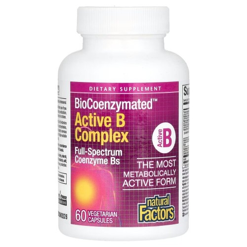 Natural Factors BioCoenzymated Active B Complex, 60 вегакапсул CN16779 Natural Factors Natural Factors BioCoenzymated Active B Complex, 60 вегакапсул CN16779 Natural Factors