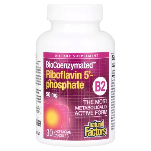 Natural Factors BioCoenzymated Riboflavin 5' Phosphate 50 mg, 30 капсул CN16739 Natural Factors Natural Factors BioCoenzymated Riboflavin 5' Phosphate 50 mg, 30 капсул CN16739 Natural Factors