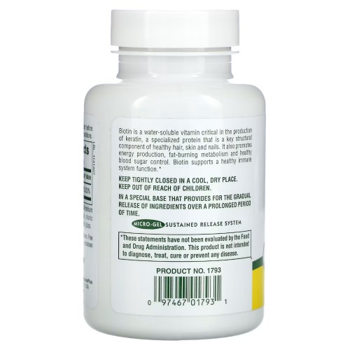 Natures Plus Biotin 10000 mcg, 90 таблеток CN11681 Natures Plus Natures Plus Biotin 10000 mcg, 90 таблеток CN11681 Natures Plus