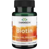 Swanson Biotin 5000 mcg, 100 капсул Swanson Biotin 5000 mcg, 100 капсул