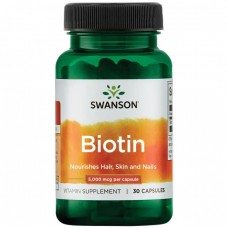 Swanson Biotin 5000 mcg, 30 капсул Swanson Biotin 5000 mcg, 30 капсул