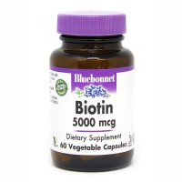 Bluebonnet Nutrition Biotin 5000 mg, 60 вегакапсул Bluebonnet Nutrition Biotin 5000 mg, 60 вегакапсул