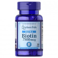 Puritan's Pride Biotin 7500 mcg Ultra, 50 таблеток Puritan's Pride Biotin 7500 mcg Ultra, 50 таблеток