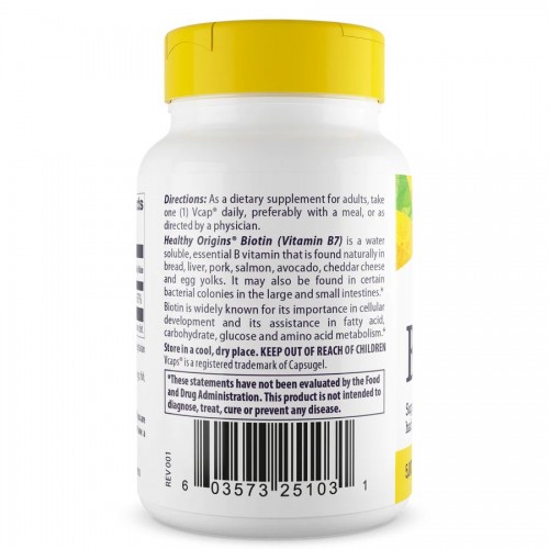 Healthy Origins Biotin 5000 mcg, 360 вегакапсул CN13690 Healthy Origins Healthy Origins Biotin 5000 mcg, 360 вегакапсул CN13690 Healthy Origins