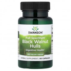 Swanson Black Walnut Hulls 500 mg Full Spectrum, 60 капсул Swanson Black Walnut Hulls 500 mg Full Spectrum, 60 капсул
