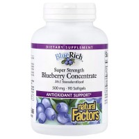 Natural Factors BlueRich Bluberry Concentrate Super Strength, 90 капсул Natural Factors BlueRich Bluberry Concentrate Super Strength, 90 капсул