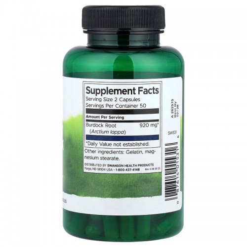 Swanson Burdock Root 460 mg Full Spectrum, 100 капсул CN20222-1 Swanson Swanson Burdock Root 460 mg Full Spectrum, 100 капсул CN20222-1 Swanson