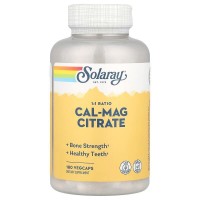 Solaray Cal-Mag Citrate 1:1 Ratio, 180 вегакапсул