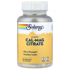 Solaray Cal-Mag Citrate 1:1 Ratio, 90 вегакапсул