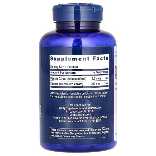 Life Extension Calcium Citrate with Vitamin D, 200 вегакапсул CN16472 Life Extension Life Extension Calcium Citrate with Vitamin D, 200 вегакапсул CN16472 Life Extension