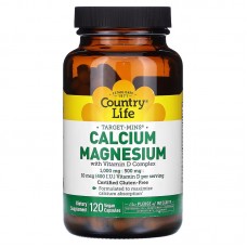 Country Life Calcium Magnesium with Vitamin D, 120 вегакапсул Country Life Calcium Magnesium with Vitamin D, 120 вегакапсул