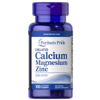 Puritan's Pride Calcium Magnesium Zinc, 100 капсул Puritan's Pride Calcium Magnesium Zinc, 100 капсул