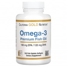California Gold Nutrition Omega 3 Premium Fish Oil, 100 рибних капсул California Gold Nutrition Omega 3 Premium Fish Oil, 100 рибних капсул