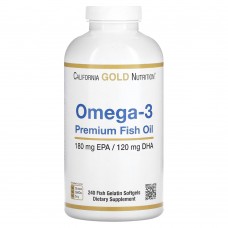 California Gold Nutrition Omega 3 Premium Fish Oil, 240 рибних капсул California Gold Nutrition Omega 3 Premium Fish Oil, 240 рибних капсул