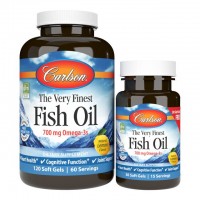 Carlson Labs The Very Finest Fish Oil 700 mg, 120+30 капсул - Лимон