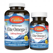 Carlson Labs Wild Norwegian Elite Omega 3, 90+30 капсул - Лимон Carlson Labs Wild Norwegian Elite Omega 3, 90+30 капсул - Лимон