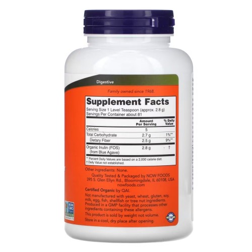 NOW Inulin powder, 227 грам CN4489 NOW NOW Inulin powder, 227 грам CN4489 NOW