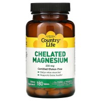 Country Life Chelated Magnesium 250 mg, 180 таблеток Country Life Chelated Magnesium 250 mg, 180 таблеток