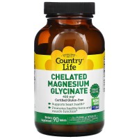 Country Life Chelated Magnesium Glycinate 400 mg, 90 таблеток Country Life Chelated Magnesium Glycinate 400 mg, 90 таблеток