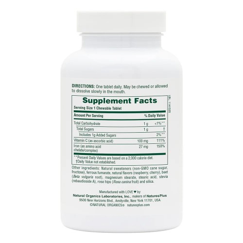Natures Plus Chewable Iron, 90 таблеток CN11743 Natures Plus Natures Plus Chewable Iron, 90 таблеток CN11743 Natures Plus