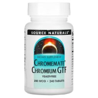 Source Naturals Chromemate Chromium GTF 200 mcg Yeast-Free, 240 таблеток Source Naturals Chromemate Chromium GTF 200 mcg Yeast-Free, 240 таблеток
