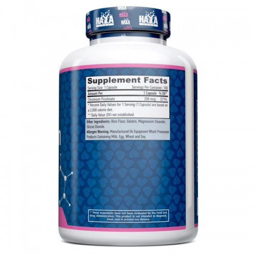 Haya Labs Chromium Picolinate 200 mg, 100 капсул CN12126 Haya Labs Haya Labs Chromium Picolinate 200 mg, 100 капсул CN12126 Haya Labs