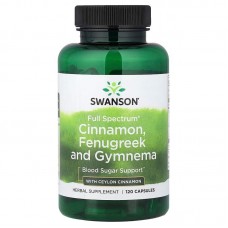 Swanson Cinnamon Fenugreek Gymnema Full Spectrum, 120 капсул Swanson Cinnamon Fenugreek Gymnema Full Spectrum, 120 капсул
