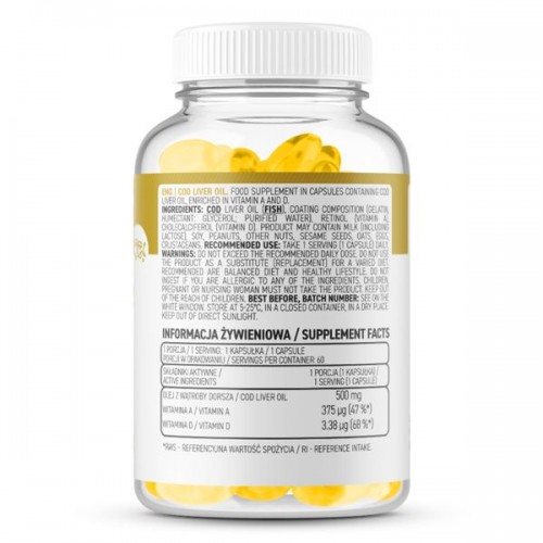 OstroVit Cod Liver Oil, 60 капсул CN13083 Ostrovit OstroVit Cod Liver Oil, 60 капсул CN13083 Ostrovit
