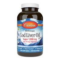 Carlson Labs Cod Liver Oil Gems Super 1000 mg, 250 капсул