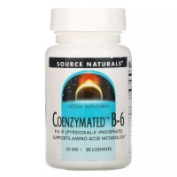 Source Naturals Coenzymated Vitamin B6 25 mg, 30 леденцов Source Naturals Coenzymated Vitamin B6 25 mg, 30 леденцов