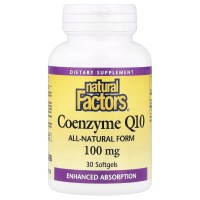 Natural Factors Coenzyme Q10 100 mg, 30 капсул Natural Factors Coenzyme Q10 100 mg, 30 капсул