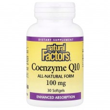 Natural Factors Coenzyme Q10 100 mg, 30 капсул Natural Factors Coenzyme Q10 100 mg, 30 капсул
