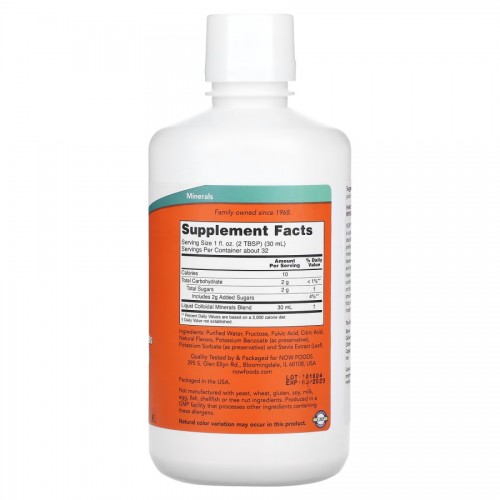 NOW Colloidal Minerals Liquid, 946 мл CN11493 NOW NOW Colloidal Minerals Liquid, 946 мл CN11493 NOW
