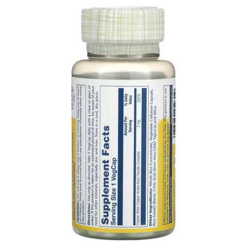 Solaray Copper 2 mg, 100 капсул CN10302 Solaray Solaray Copper 2 mg, 100 капсул CN10302 Solaray